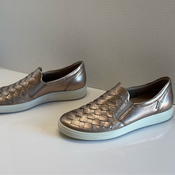 Ecco Soft 7 Woven Sneaker Women's 9 Rose Gold Stretch Slip On Comfort Loafers - Picture 14 of 14